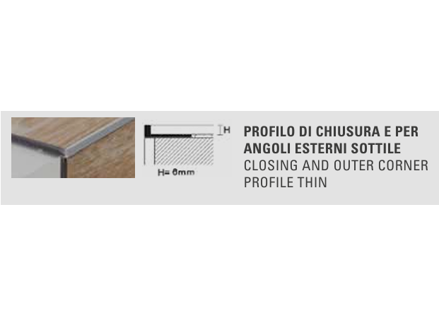PROFILO DI CHIUSURA PER ANGOLI ESTERNI SOTTILE MOOVE PANELS ALLUMINIO