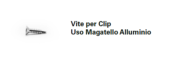 VITI PER CLIP PANORAMA USO MAGATELLO ALLUMINIO 3,9x16 mm